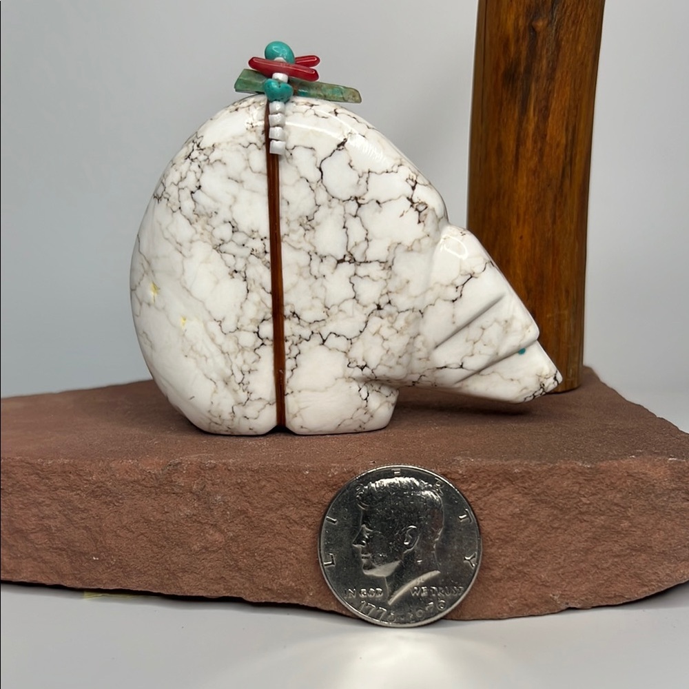 Magnesite Stone Bear Art Sculpture.
